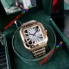 dropshipping-Golg Mens Montres Squelette Carré 39mm taille Montre Tout En Acier Inoxydable Casual Business Quartz Montre-Bracelet