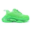 Designer Scarpe casual Triple S Clear Sole Paris 17Fw Sneakers Old Dad Uomo Donna Piattaforma Large Nero Rosa Rosso Neon Green Crystal Sport