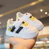 2021 Baby Pu Sneakers Boys Girls Fashion Soft Sole Sole Non-Slip Disual Shoes Baby Toddler Shoes Baby Autumn Single Shoes 16-26 G220517