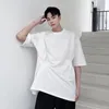 Erkek Tişörtleri Büyük Yaz Kişiselleştirilmiş Kesilmiş Piled Gevşek Damla Omuz Kısa Kollu T-Shirt Modaya Düzenli Erkekler Base Ceket ve Kore Mini Shi