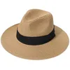 Berets Wide Brim Panama Strail Shats Men Women Women Top Spring и Summer Outdoor Sunshade Beach Big Ladies Sun Hat Оптовая Oliv22