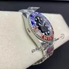 Clean CF GMT VR3186 Pepsi Automatik Herrenuhr Rot Blau Keramik Lünette Schwarzes Zifferblatt 904L JubileeSteel Armband Super Edition Same Ser223W