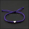 Charm Bracelets Jewelry Gold Sier Love Heart Bracelet Couple Wish Lucky Red String Braided Adjustable For Women Men Drop Delivery 2021 Ophbv