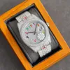 Orologio da uomo con diamanti pieni Orologi meccanici automatici da 41 mm con cinturino da polso da donna in acciaio tempestato di diamanti 904L Stainl294h