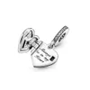 925 Sterling Silver Dangle Charm Book Cross Crown Tree Pendant DIY Fine Beads Bead Fit Pandora سوار سوار سوار المجوهرات DIY