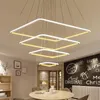 Kolye lambaları Modern minimalist yaratıcı kare akrilik LED avize oturma odası yemek yatak odası çalışma tavan lambası ticari aydınlatma