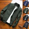 Men's Jackets Men's Bomber Men Coat Solid Color Stand Collar Zipper All Match Spring Jacket Baseball Clothing For Daily WearMen's