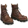 Designer-Big Size Martin Laarzen Hoge Top Lace Up Lederen Man Skull Boots 15 # 20 / 20D50