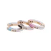 Hoop & Huggie Rose Gold Color Earring Mix CZ Colorful Enamel Round Circle Girl Women EarringHoop Kirs22