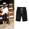 Women's Shorts Women's Cotton Linen Women's Sports Summer Solid High Waist Black Women Fashion Casual Basic Short PantsWomen's