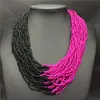 Chokers mode bohemian boho akryl pärlor halsband kvinnor långa flerlager uttalande sträng skiktade smycken collier femme sidn22