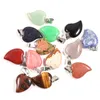 Natural Quartz Heart Stone Charms Pendant DIY smycken Healing Crystals Hearts Chakra Pendants Charm för smyckenillverkning