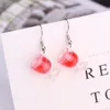 Fashion Summer Sweet Fruit Milk Tea Drink Bottle Pendant Charm Earrings Glass Strawberry Lemon Cup Candy Women Jewelry gift