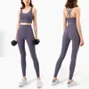 Naken känsla Yoga Set Yoga Leggings Set Women Fitness Suit For Yoga Clothes High midje Gym Träning Sportkläder Gym Sportkläder 220513