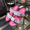 BOM DIA FLAT MULE 1A3R5M slipper Cool Effortlessly Stylish Slides 2 Straps with Adjusted Gold Buckles Women Summer Slippers
