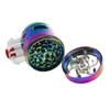 Zinc Alloy 4 Layers Rainbow With Handle Herb Grinders Smoking Accessories 63mm OD Diameter Drawer Tobacco Grinder GR455