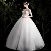 Autres robes de mariée robe 2022 O cou à manches courtes robe de bal dentelle paillettes fleur plus taille sur mesure robe de mariée robe novia
