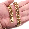 Chains 15mm Silver Or Gold Color Stainless Steel Cuban Curb Chain Necklace Men Link Gift Jewelry Length 7 Inch-40 InchChains