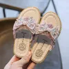 2021 sommer Neue Mädchen Hausschuhe Mode Prinzessin Strand Schuhe Bowtie Atmungsaktive Kinder Sandalen Im Freien Anti-Rutschig Flip-Flops G220523