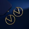 Designer Gold Hoops Boucles d'oreilles Bijoux de luxe Grand Cercle Anneaux Dames Amour Boucle d'oreille Femmes Goujons d'oreille avec lettre Boucles d'oreilles 5cm Ohrring266N