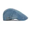 Bérets Denim lavé Boina hommes chapeau béret britannique Homme Sboy casquettes de base tous les jours conduite chapeaux peintre casquette plate pour les femmesbérets béretsbérets nous