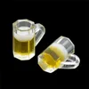 10pcs Miniature Beer Glass Resin Small Cups Dollhouse Model Modern Home Room Table Dollhouses Decoration Supplies 220426