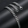 Heren Gold Kettingen Kettingen Roestvrij staal Cuban Link Chain Titanium staal Zwart zilveren hiphop ketting sieraden 3mm5858176