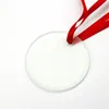 Sublimação em branco pingente de vidro enfeites de natal 35 polegadas único lado transferência térmica ornamento festival decoração personalizado diy7636648
