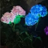 Solar Led Hydrangea Flower Light Outdoor 4 Colors Vivid Light Party Holiday Landscape Garden Pathway Lawn Spike