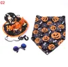 Ensemble de Costumes d'halloween pour animaux de compagnie, 3 pièces, chapeau de sorcière pour chien, chat, chiot, araignée, citrouille, bavoirs, ailes de chauve-souris et lunettes pour fête d'halloween