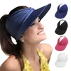 Large Brim hat for Women Outdoor Summer Hollow Open Top Cap Adult Sun Protection Visor Seaside Travel Beach Hat 220617