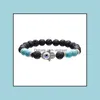 Bedelarmbanden sieraden natuurlijke lava steen turquoise tijger eye fatimas hand kralen armband DIY vulkaan etherische olie diffuse dhjhc