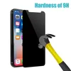 Sekretess Tempererad glas Anti-spion Peeping Screen Protector för iPhone 15 14 13 12 Mini 11 Pro Max X XR XS Max 8 7 6 6S Plus med detaljhandelspaket