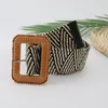 Cinture Vintage Bohemian Paglia intrecciata Cintura larga per le donne Fibbia in legno Abito da donna Moda Cinturino femminile AccessoriCinture Smal22