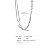 Chains Flashbuy Trendy Stitching Reflective Pearl Necklace For Women Clavicle Chain Stainless Steel JewelryChains