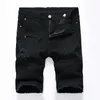 QNPQYX Heren Motorcycle Biker Rock Revival Korte Broek Skinny Slim Gescheurde Gat heren Denim Shorts Mannen Designer Jeans