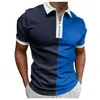 Polos masculinos masculinos de altura camisetas grandes e masculinas estampas casuais de verão Turn Blouse de colarinho de colarinho de manga curta Tops Lady Exercício