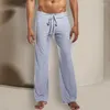 남성 몽유병 긴 캐주얼 바지 야외 드로 스트링 활동을 위해 팬츠 팬츠 pajama 낮은 웨이스트 디자인 섹시한 수면 착용 활동