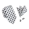 Papillon Hi-Tie Bianco Nero Dot Novità Cravatta da sposa in seta per uomo Handky Gemello Regalo Cravatta da uomo Fashion Business Party Dropshiping Fier22