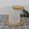تسامي الفراغ 6 أوقية شمعة جرة Tumbler مباشرة مع غطاء الخيزران الزجاجية مستقيمة حلوى جرة الصقيع