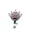 1 stc /5 stcs /10 stks roze strass Crystal Crown Badge Reel intrekbare ID -badgehouder voor personeel van verpleegkundigenstudenten