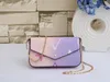 3st Set Women Classic Sunrise Pastel Totes Bag Designer Chain Handbag Felicie Påsar i stadens handväskor axelhandväska koppling topp