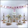 Andere bakware keuken eetbar huizen tuin cake stand set witte kristallen metalen cupcake decoraties dessert voetstuk feesttafel