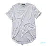 2022 Moda de camiseta masculina Moda de rua estendida Roupa de rua masculino Hem curvado Linha longa Tees Hip Hop Urban em branco Basiche camisetas