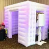 Cabine photo gonflable led noire attrayante avec double porte portable tente de cube blanc enceinte photobooth à vendre 2.4x2.4m