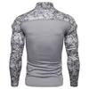 ファッションメンズの戦術的なカモフラージュアスレチックTシャツ長袖男性軍事シャツアーミー服220712
