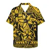 Casual shirts voor heren Cumagical Summer Yellow Leaf Print Stijlvolle aangepaste blanco blanco heren kort mouw T-shirt Hawaiiaans strand voor Menmen's