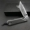 Chris Reeve Sebenza 21 Petit couteau pliant Damas Lame en acier TC4 Poignée en titane Cadre EDC Couteaux de poche 535 537 Couteaux