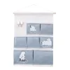 Coton lin tissu porte murale armoire porte organisateurs suspendus pochettes de rangement pour la maison garde-robe placard 7 poches