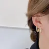 Boucles d'oreilles en forme de C en forme de Zircon incrusté de cuivre exquis de bijoux de mode coréenne Boucles d'oreilles élégantes pour le travail quotidien des femmes